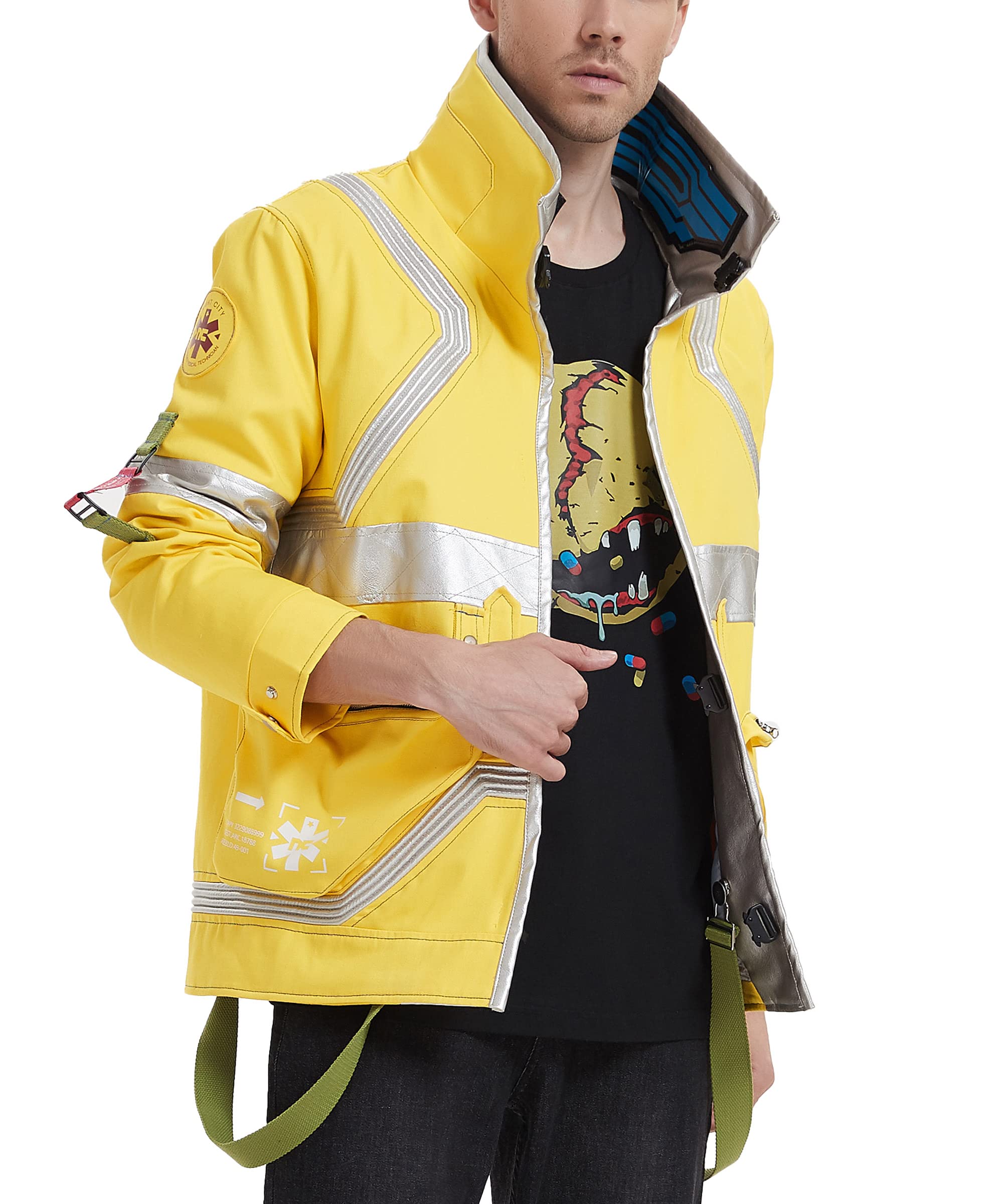 Saounisi Mens Cosplay Jacket With Luminous Collar Warm Lined Parka |  Desertcart Seychelles