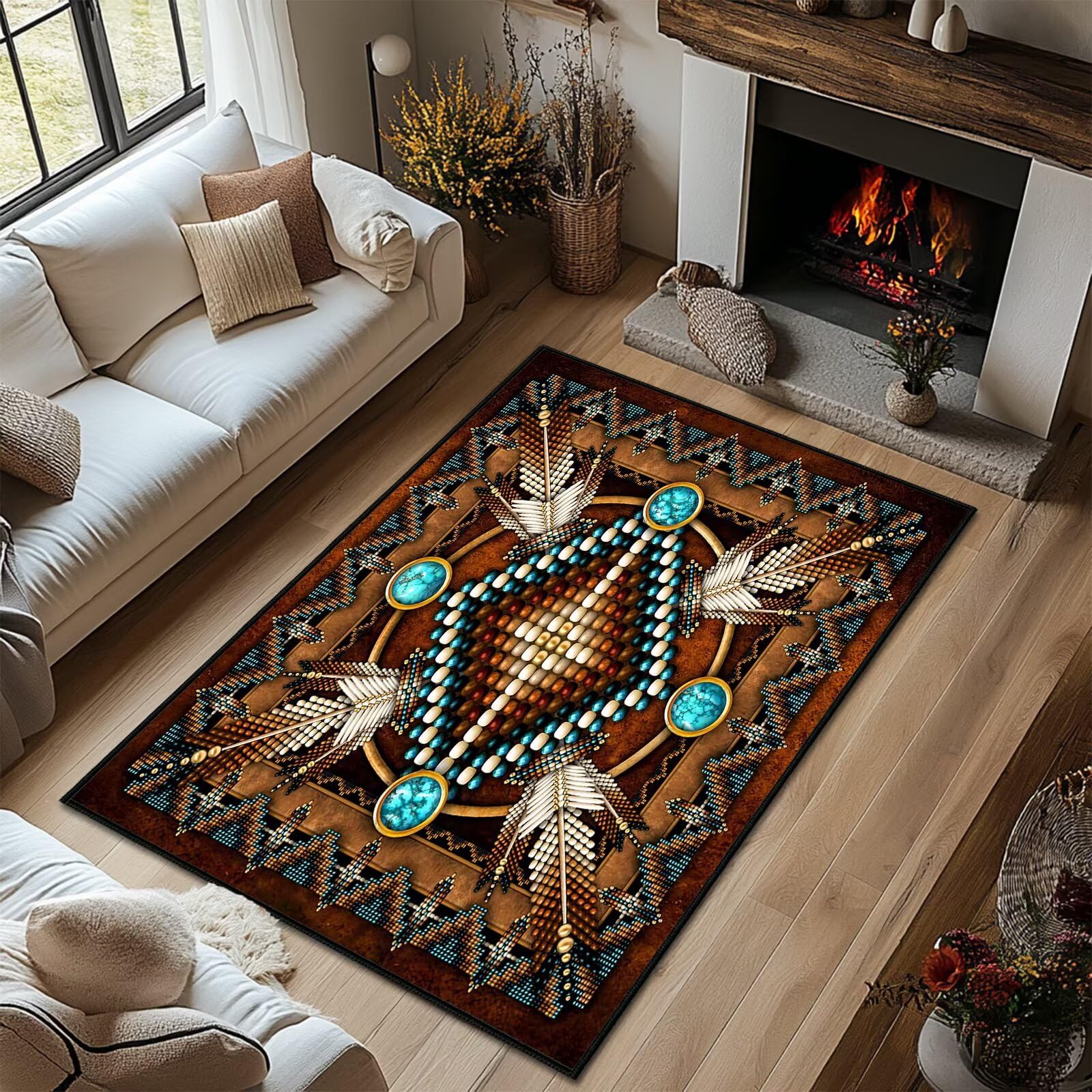 Amazon.com: Southwestern Area Rug 5x7 Washable Living Room Rug