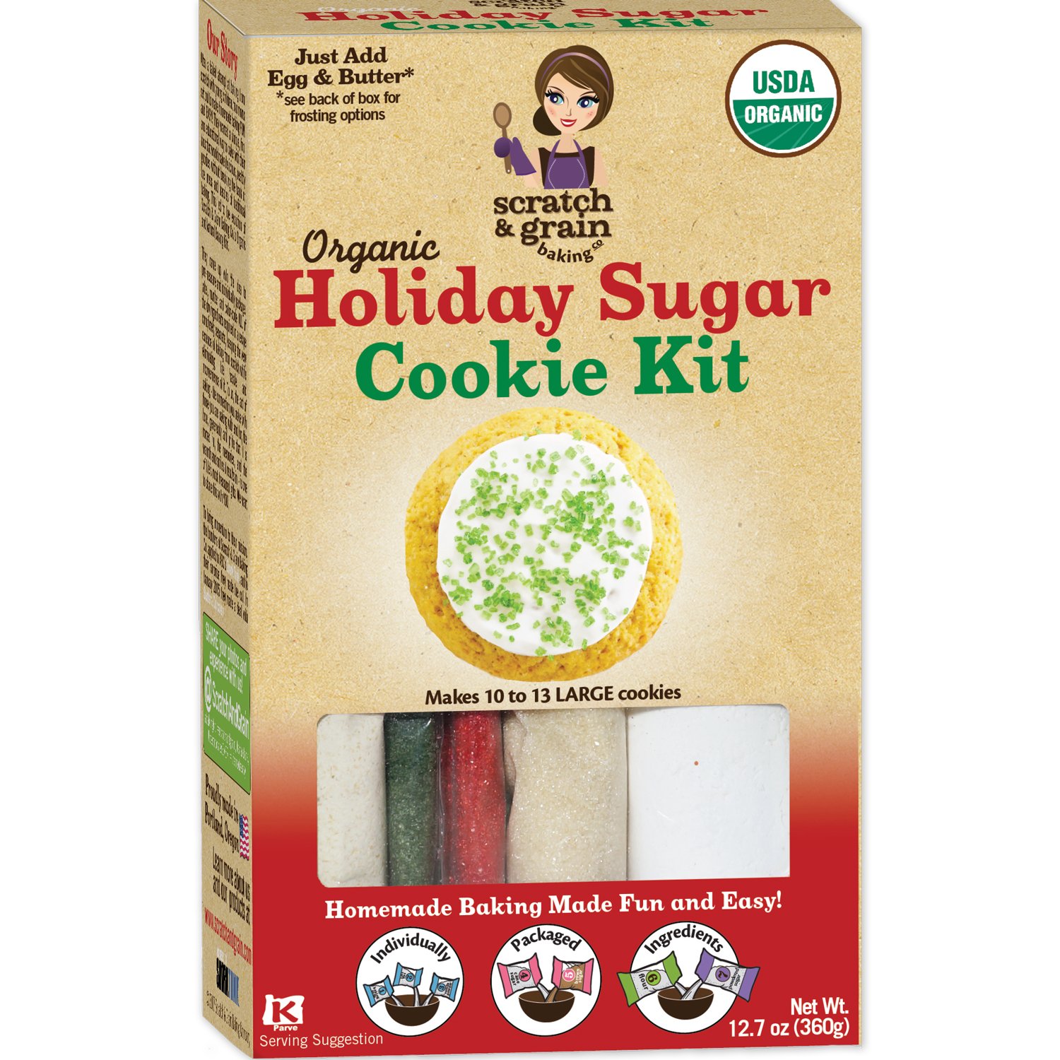 SCRATCH AND GRAIN Holiday Sugar Cookie Kit, 12.7 OZ