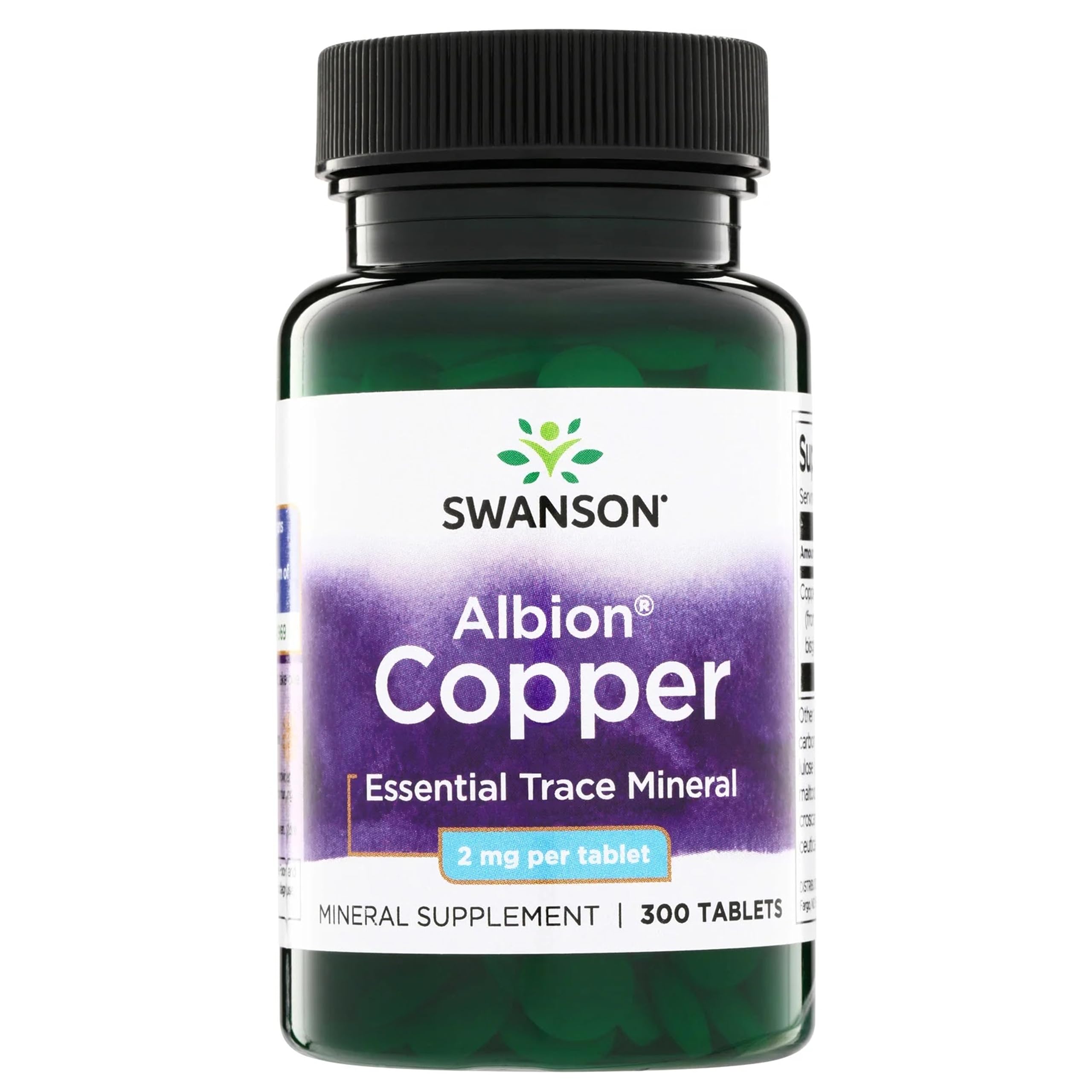 Swanson Copper Tablets, Chelated Copper Supplement, 2 mg, 300 Count 300 Count (Pack of 1)