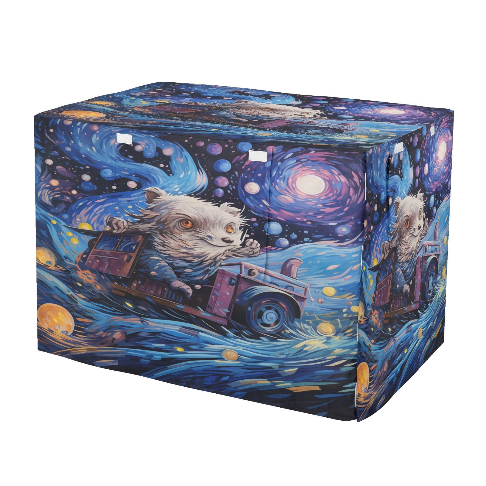 Housse de cage pour chien et chat aquarelle bleue design hérisson étanche