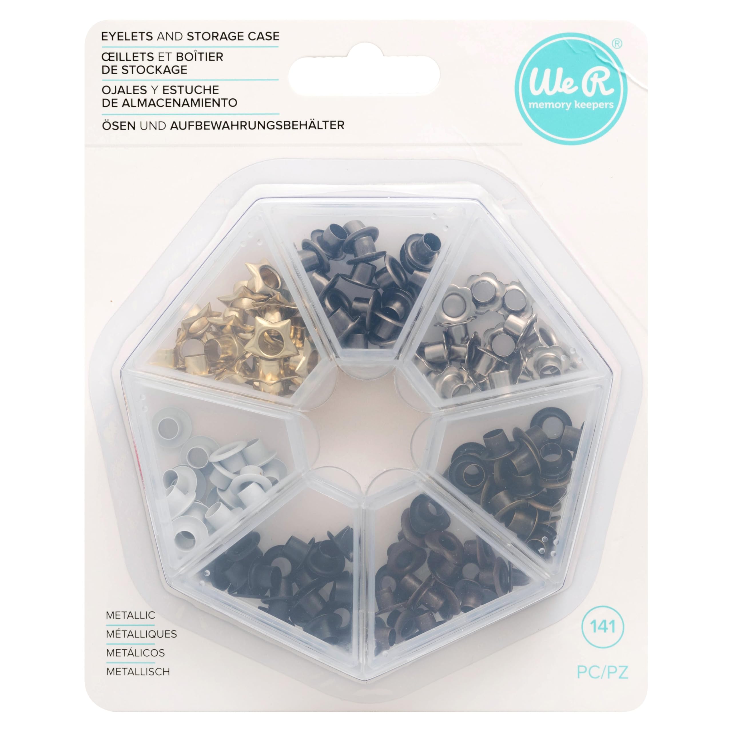 We R Eyelets W/Storage Case 140/Pkg-Metallic