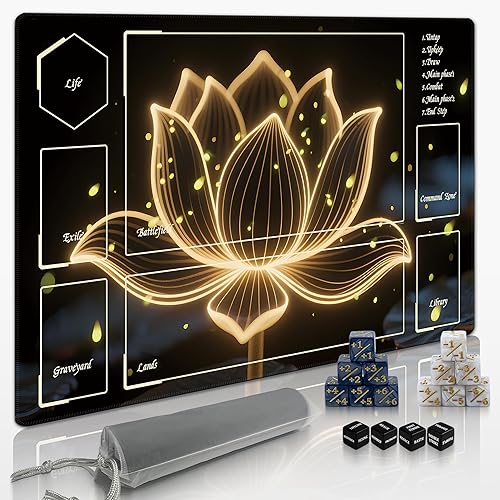 Vista 43 de MTG Playmat TCG Playmat - Incluye tubo de almacenamiento y 7 dados de experiencia de primera calidad y bloqueo de bordes, impermeable y 1-bonita