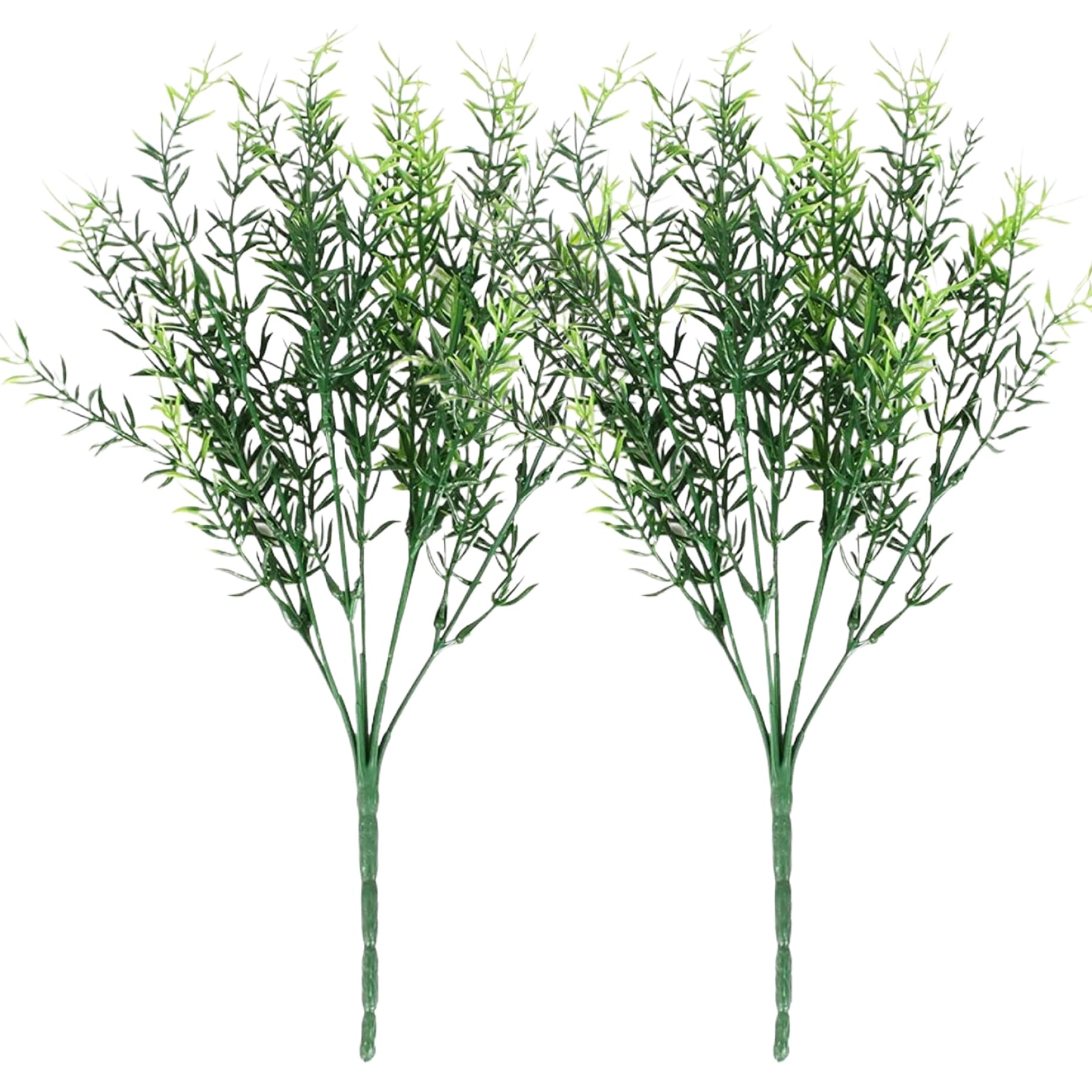 BEAHING 2Pcs Rosemary Stems, 14 Inch Rosemary Plant with 7 Branches Artificial & Realistic Low Maintenance Plastic Green Greenery for Home