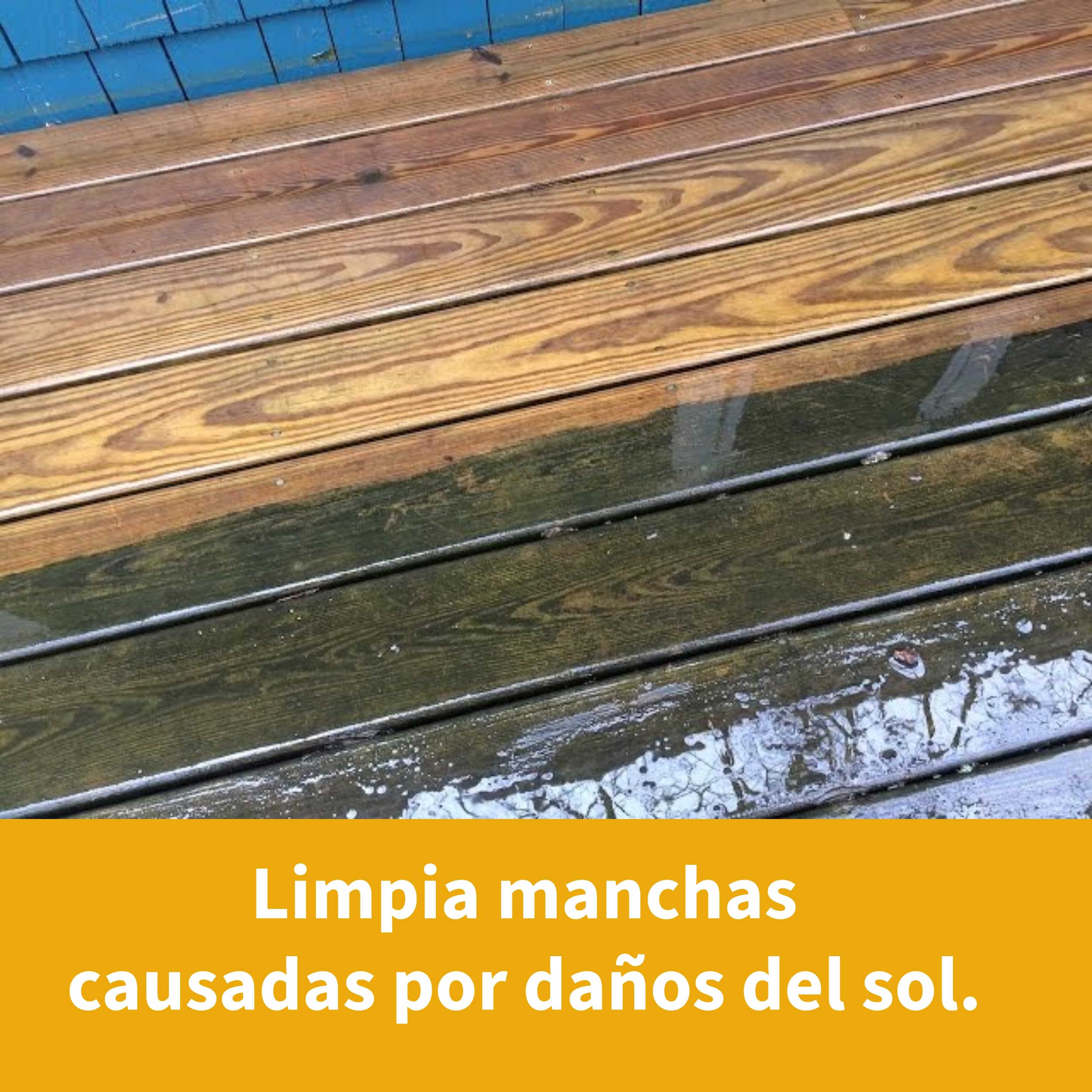 Limpiador Professional de Madera Exterior 5L para Jardín, Decks, Vallas y Puertas Envejecidas con Rendimiento hasta 50 m² contra Musgo, Manchas y Humedad