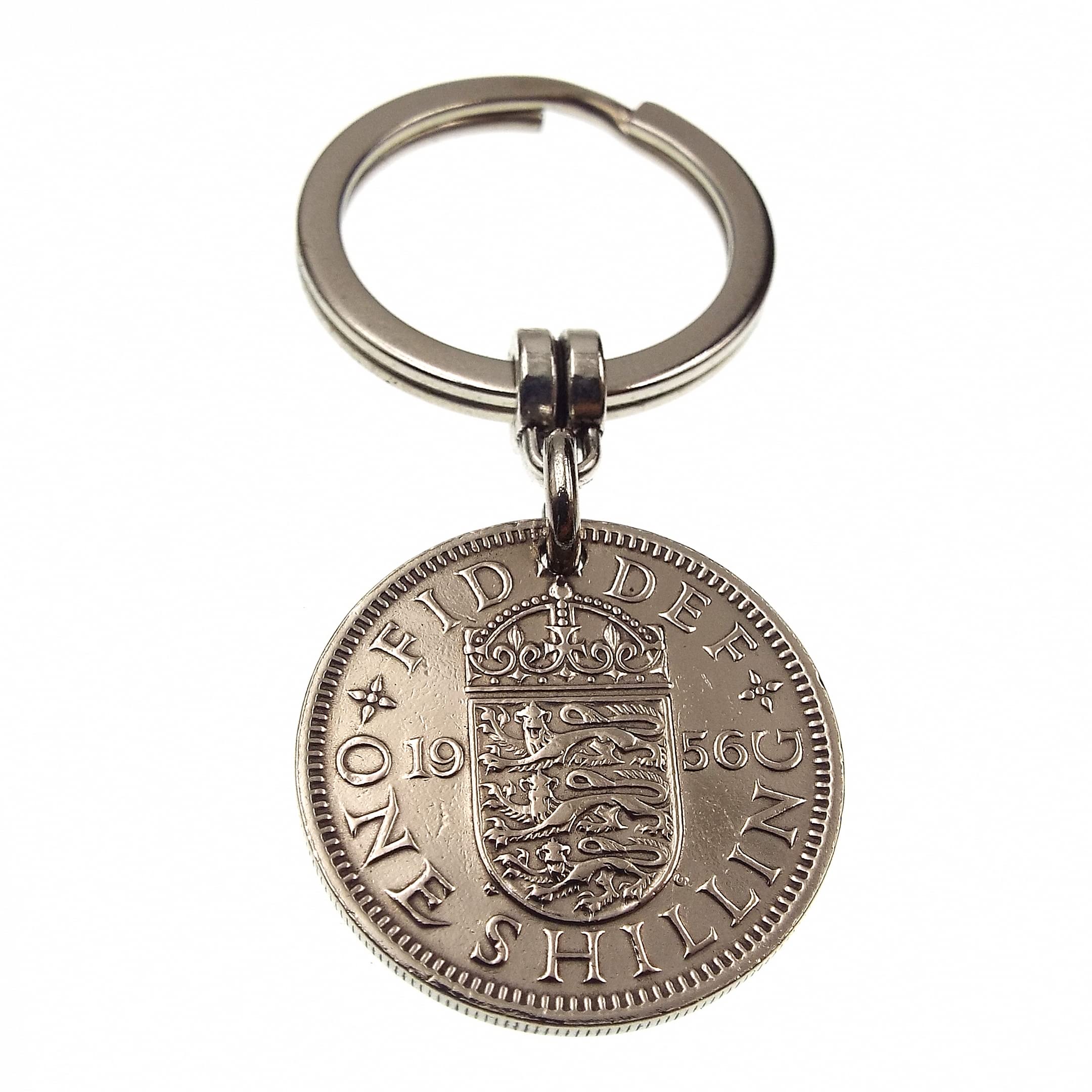 A Silver Dream 1956 English Shilling Coin Keyring