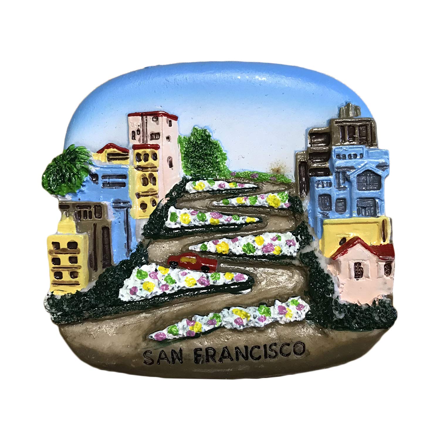 Wedarego Lombard Street Wedare San Francisco Usa 3D Refrigerator Magnet Travel Sticker Souvenirs Collection,Home & Kitchen Decoration,Usa Fridge Magnet From China