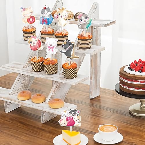 Miniatura 8 de 24 adornos para cupcakes de gato, miau, gatito, decoración de fiesta, lindos adornos para cupcakes de gatos de dibujos animados para gatitos, baby