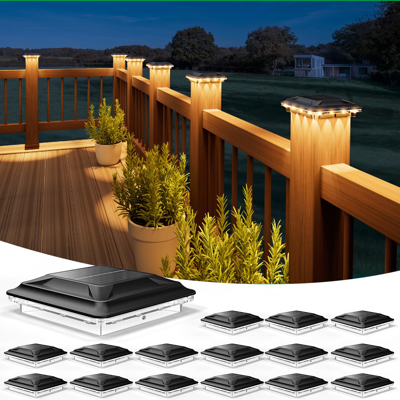 Photo 1 of JOFIOS Solar Post Cap Lights (16 Pack)