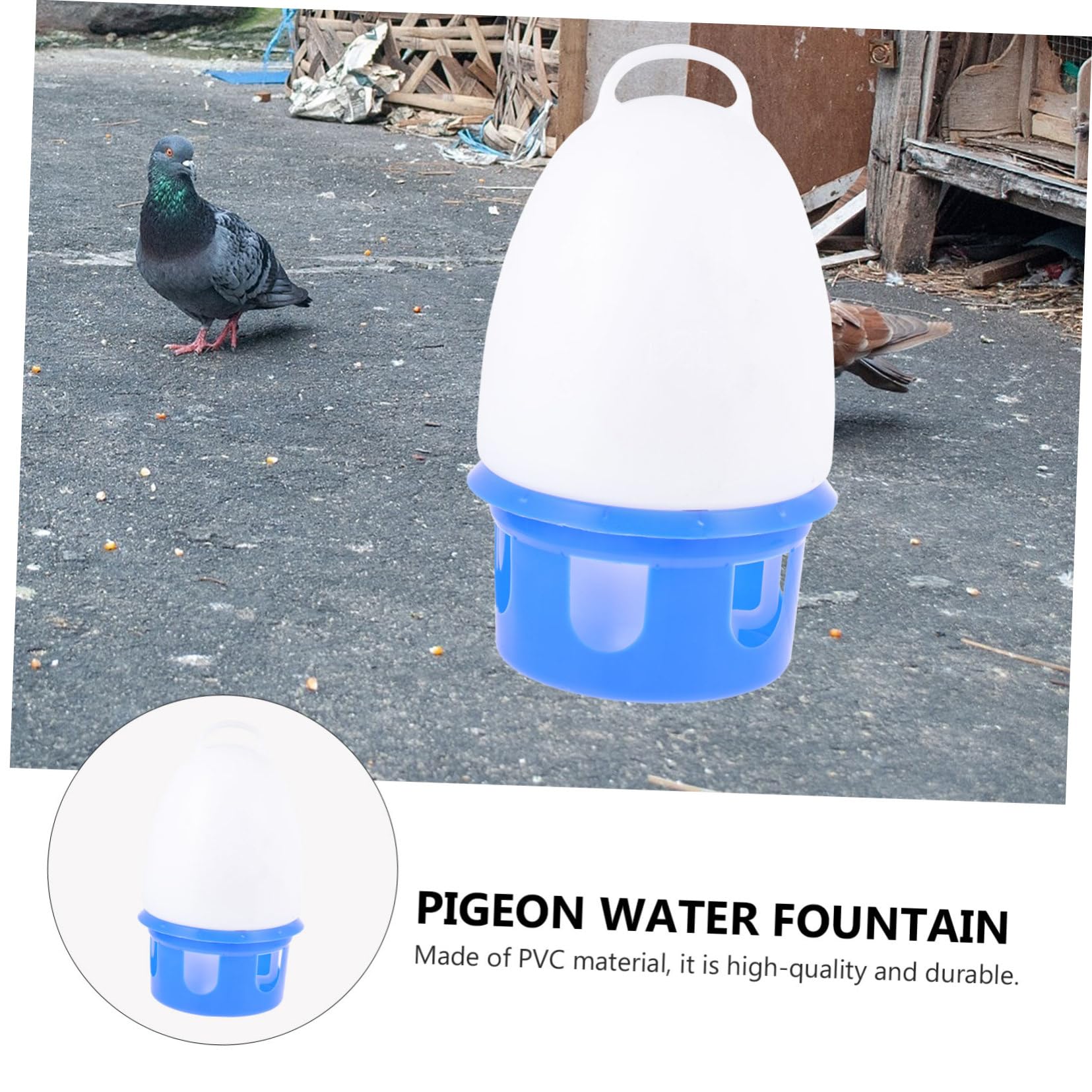 Abreuvoir pour Oiseaux et Pigeons 1 Pièce en PVC, Bleu