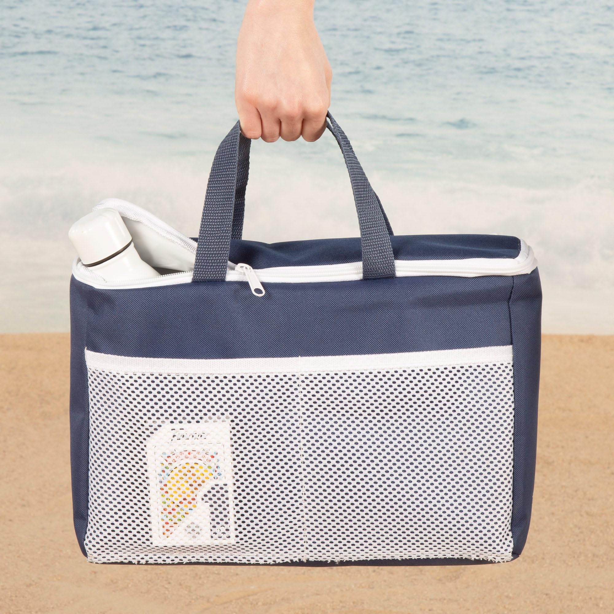 AKTIVE Pack 2 sillas Playa, 48x58x80 cm, 5 Posiciones, Rayas marineras, Peso soportado por Silla 110 kg, Cojín, Bolsillos, Posavasos Laterales, Nevera incorporada, Asas Mochila (85540)