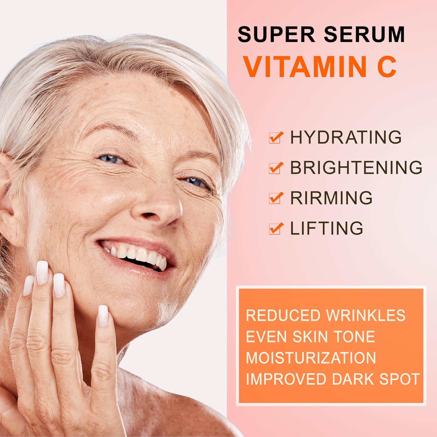 Eleonore: Super Vitamin C Serum for Women over 70, Vitamin C Serum for Mature Skin- Firms,Hydrates.USA Tested and designed, Anti-Aging Face Serum, Fine Lines Serum 1.76 fl oz/50 ml
