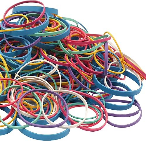 Miniatura 6 de AMUU Bandas de goma multicolor surtidas 0.5 lb/227g Tamaño #64#33 Tamaño #16 Bandas de goma para suministros de oficina, bandas elásticas para