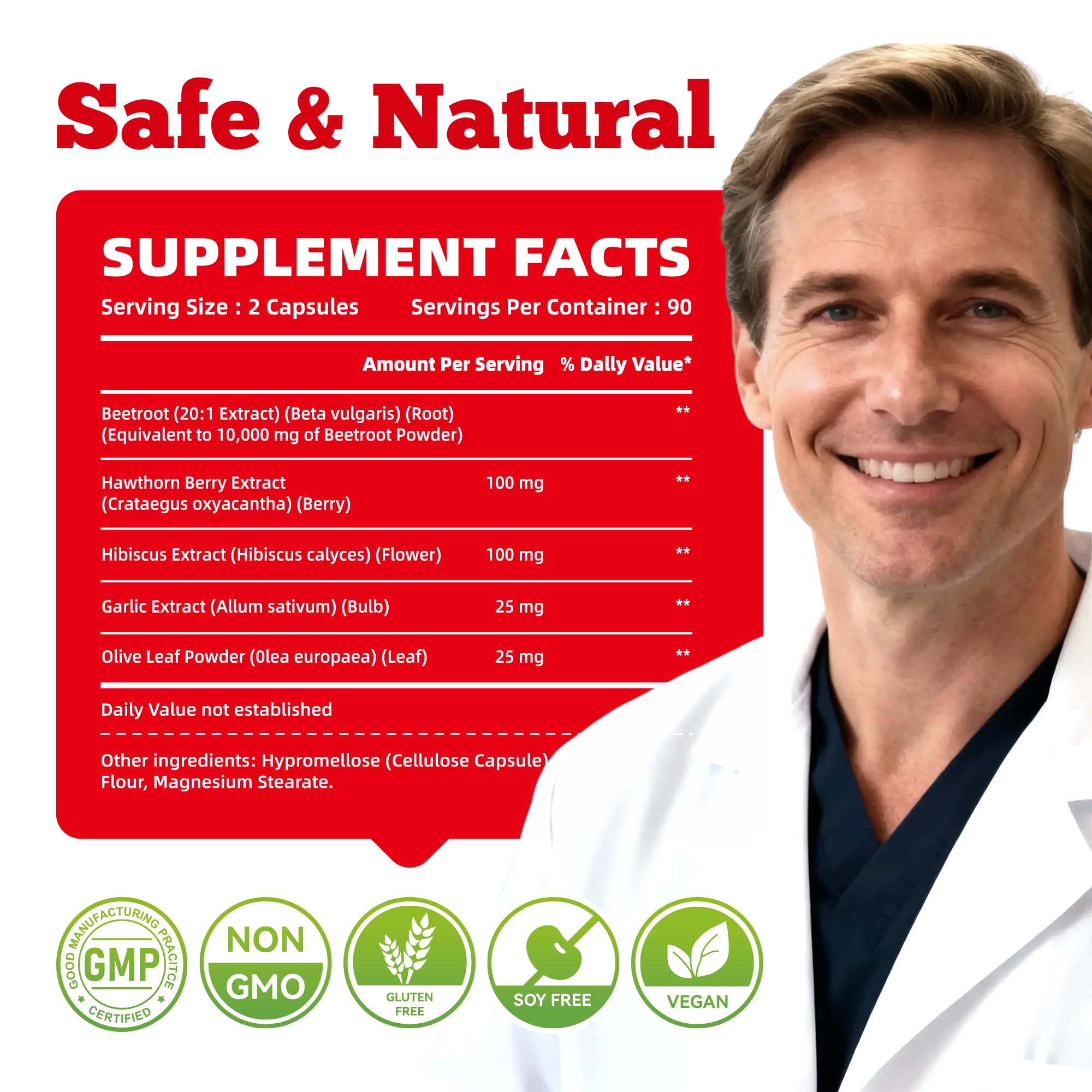 Beet Root Capsules - Super Beets Supplements from Fresh Beetroot Extract for Nitric Oxide, Blood Pressure & Heart Health Support- 180 Capsules — Amazon image 2