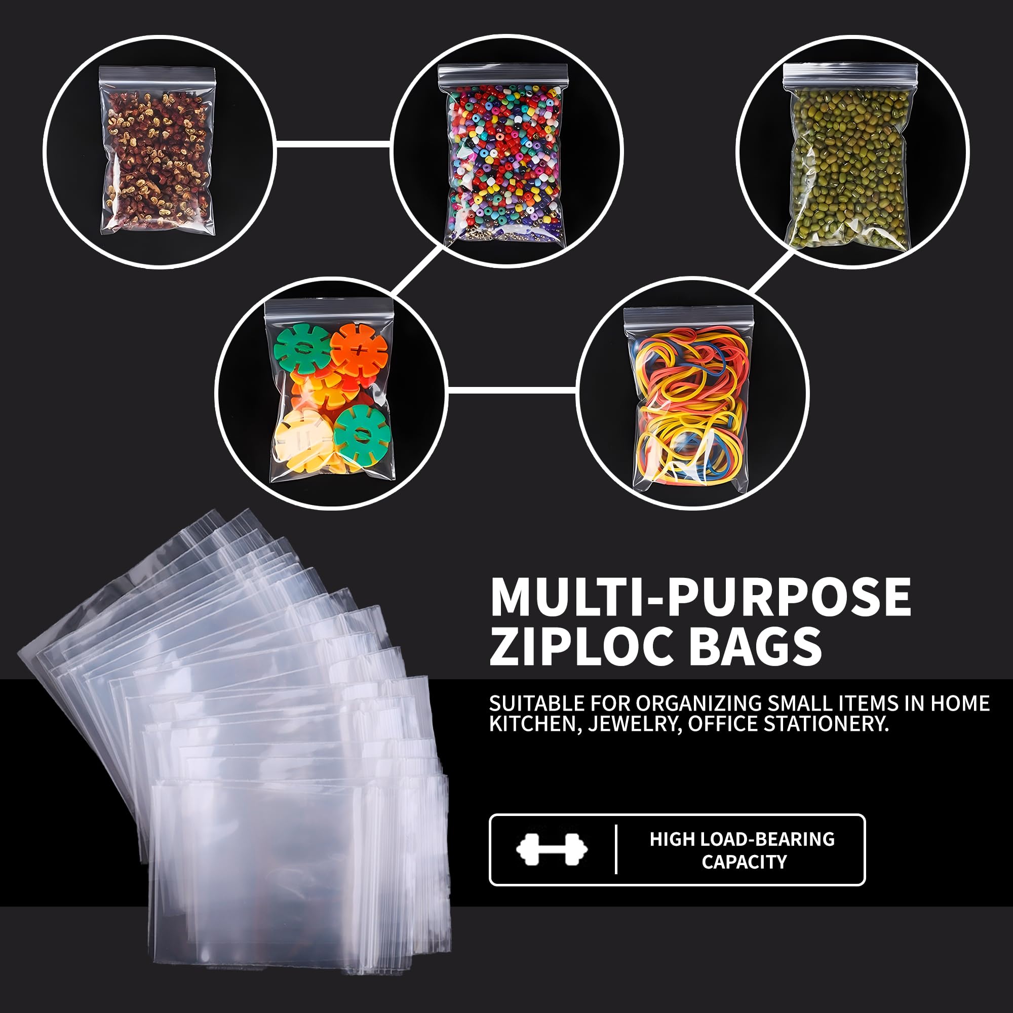 Lot De 300 Petits Sacs En Plastique Transparent Refermables