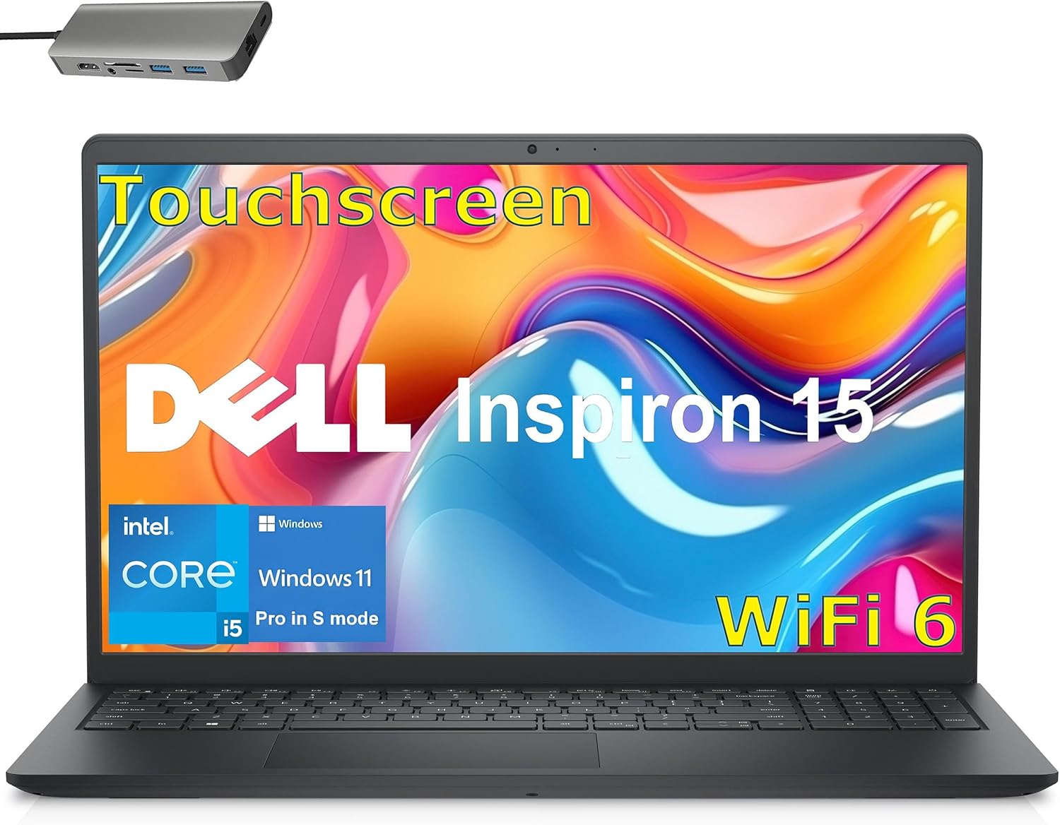 Dell Inspiron 15 Touchscreen Laptop Computer for Home Business Student, Intel 10-Core i5-1334U (Beat i7-1250U), 32GB DDR4 RAM, 1TB PCIe SSD, 15.6" FHD, WiFi 6, Bluetooth, Windows 11 Pro S, Type-C Hub