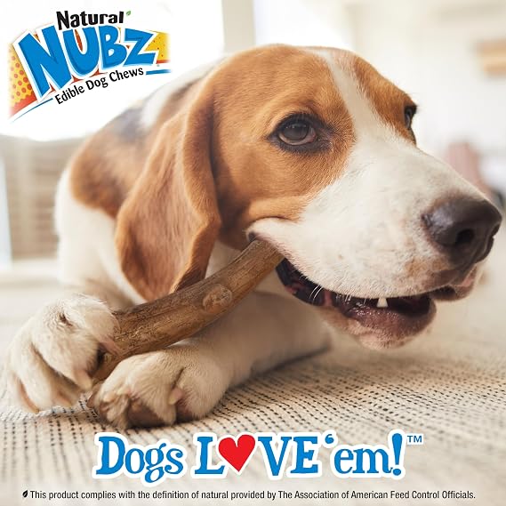 Nylabone Nubz Wild Natural Dog Chew Treats for Large Dogs, Long Lasting Dog Chew Bones Made in USA, Venison Flavor, Large Dog Bones for Dogs Over 30 lbs. (8 Count)