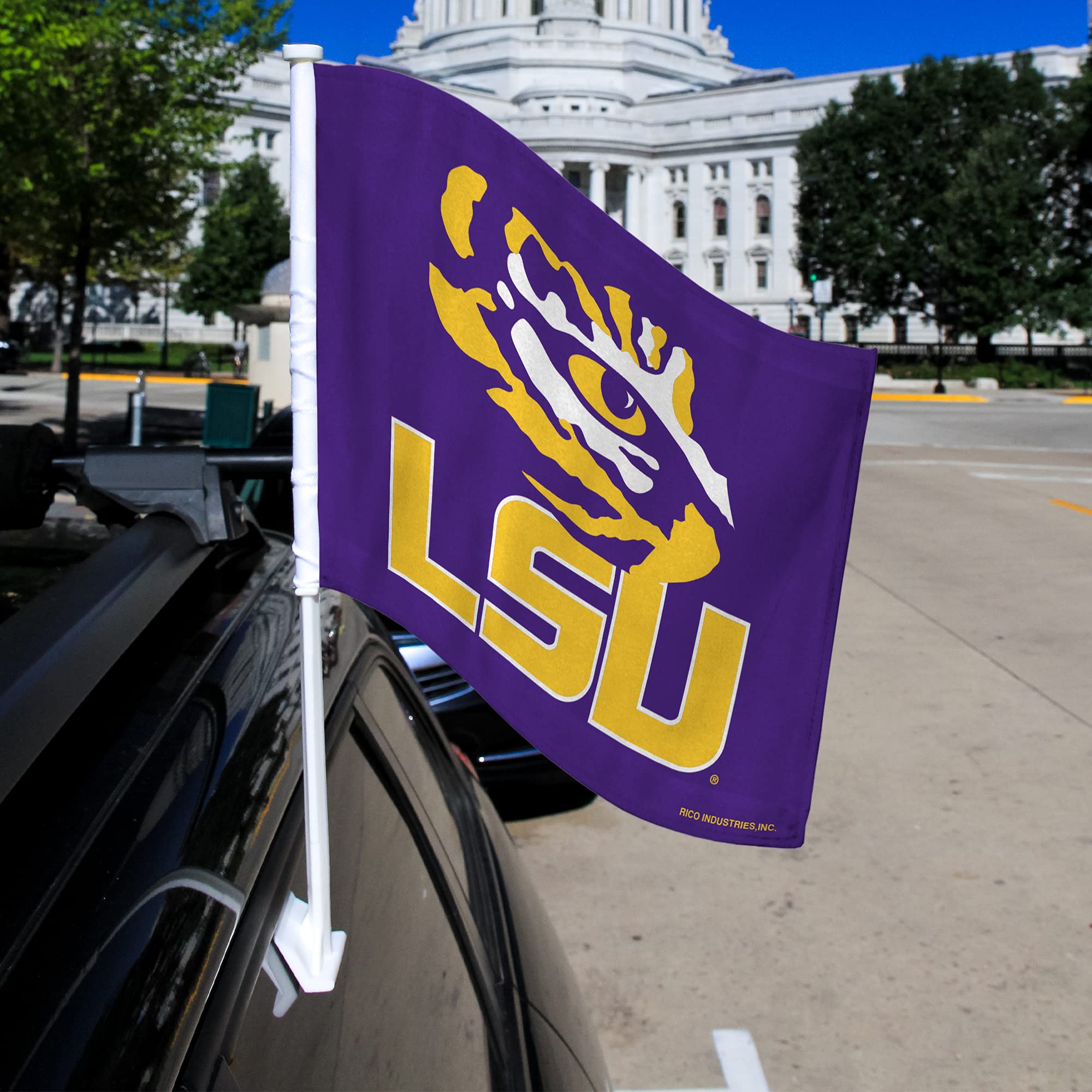 Rico Industries NCAA LSU Tigers Exclusive Double Sided Car Flag - 16