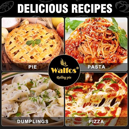 Miniatura 7 de Walfos Juego de mini rodillos  Rodillos de madera natural, rodillo de masa para hornear para pizza, pastel, pasta, pan, pastelería, sin