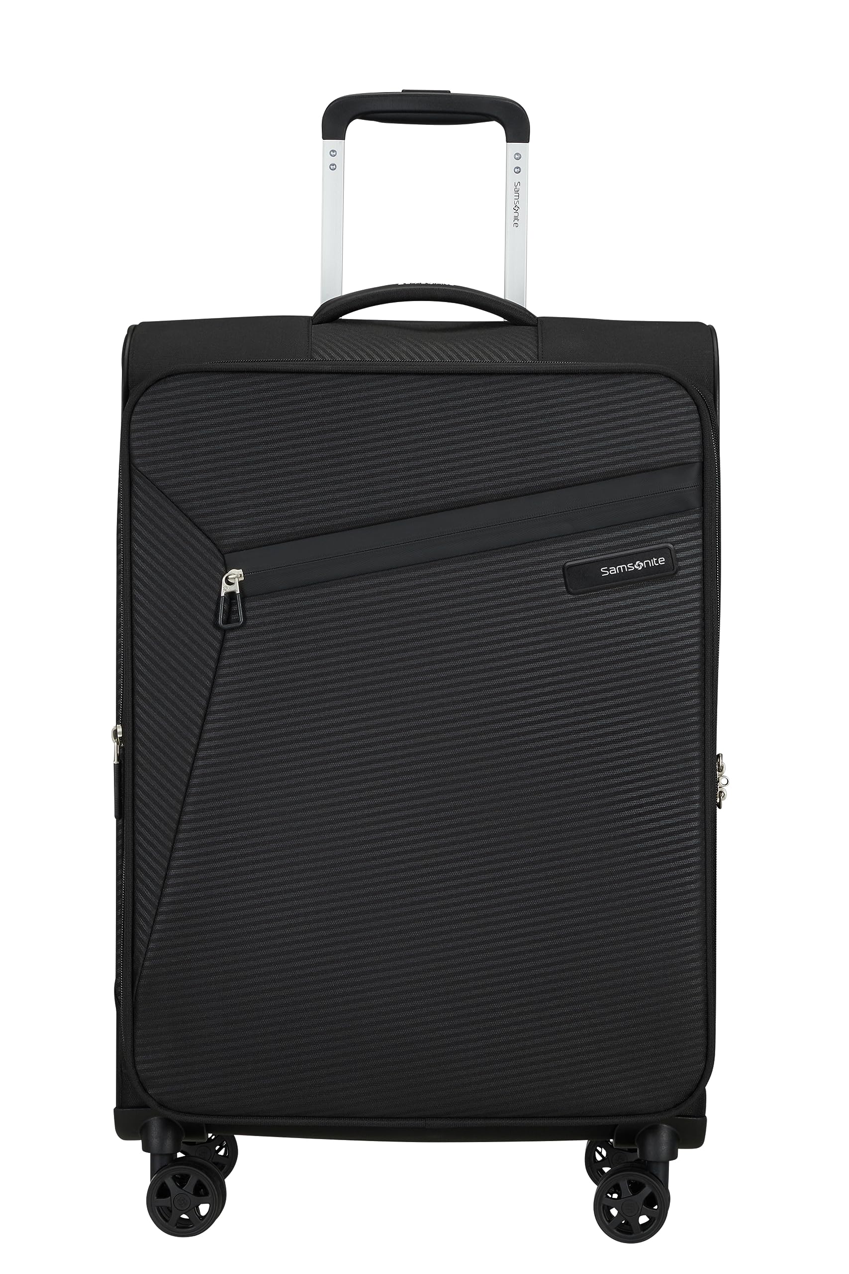 Samsonite Litebeam - Spinner M, rozszerzalna walizka, 66 cm, 67/73 L, czarny (czarny)