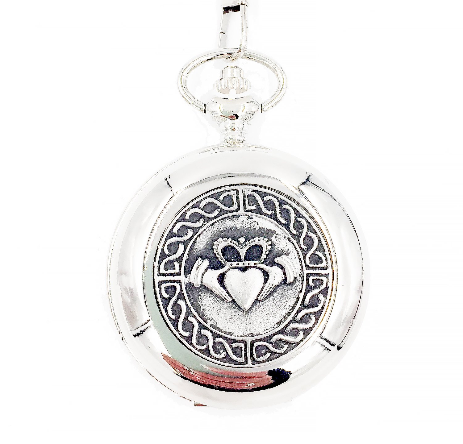 Pewter Pocket Watch - Claddagh