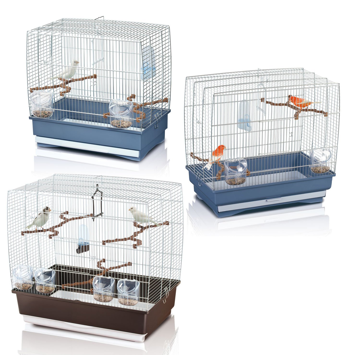 IMAC 5-10205 Jaula Pájaros Set Irene, Cromado y Marrón