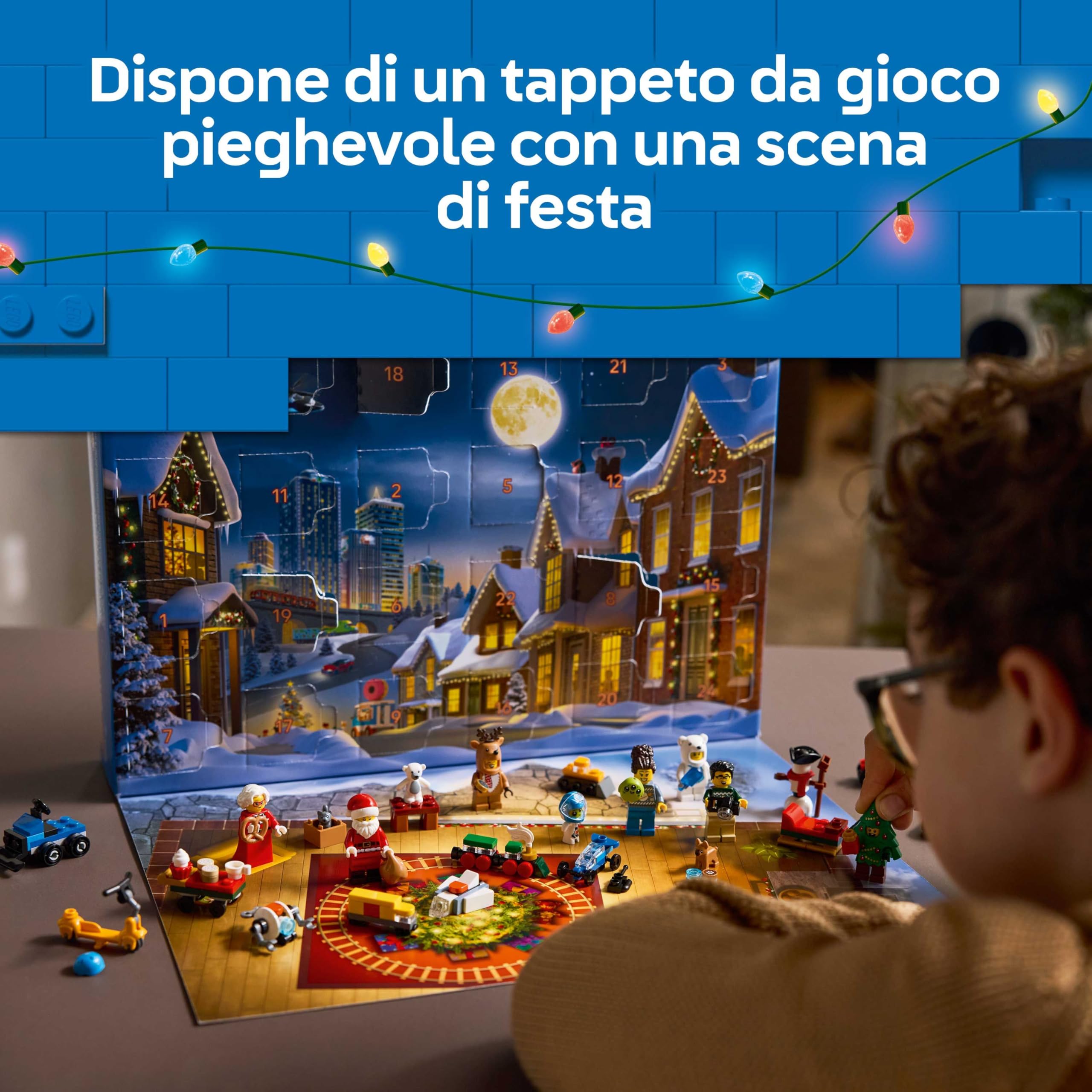 LEGO City Calendario dell'Avvento 2025 per Bambini e Bambine da 5 Anni - Gioco per il Conto alla Rovescia di Natale con 24 Sorprese tra cui Treno, Auto, Trattore e 7 Minifigure - Idea Regalo - 60475