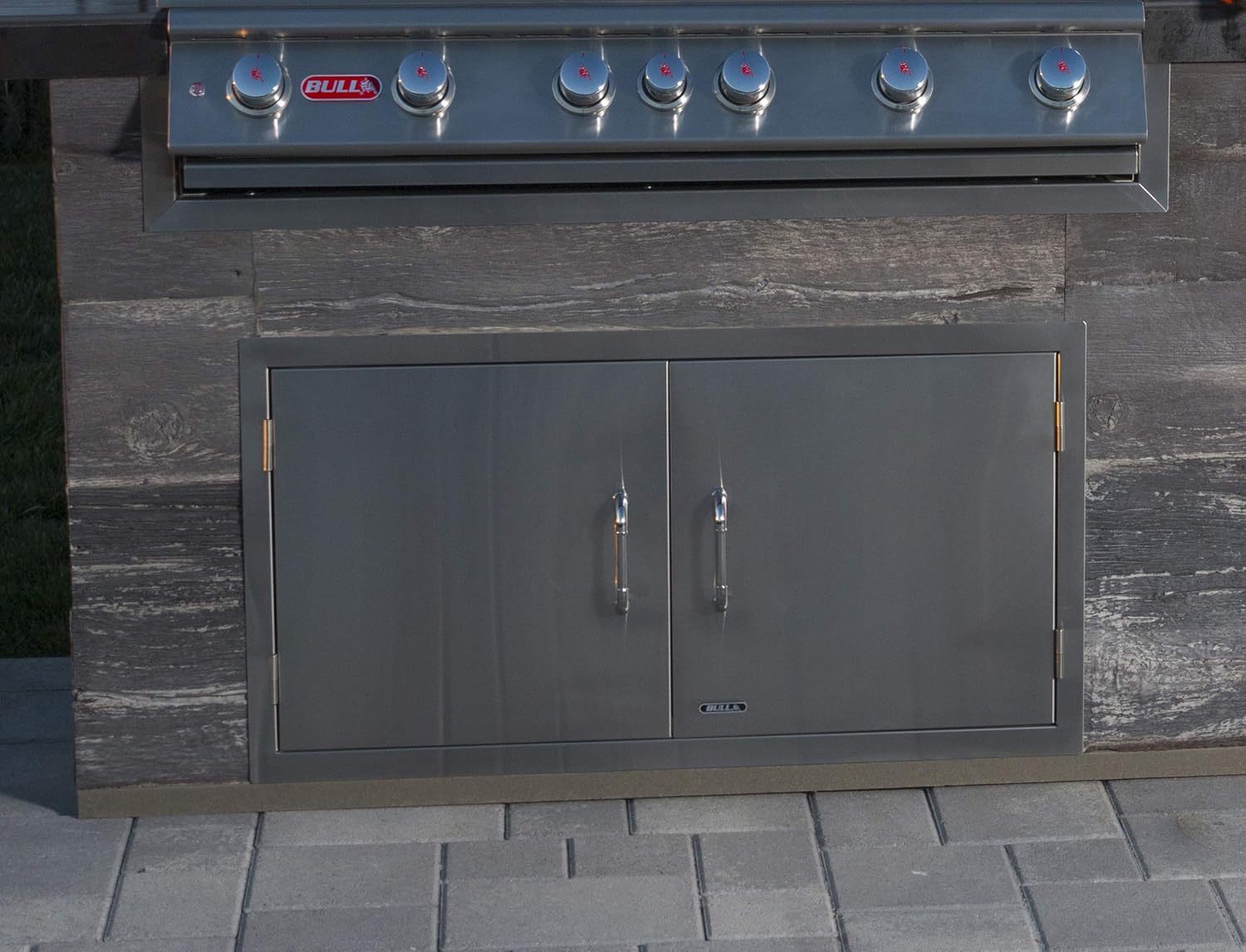 Bull Outdoor Products 34000 38" Double Access Doors – 304 16 Gauge Stainless Steel, Double Walled Design, Rust and Stain Resistant, Outdoor Kitchen Cabinet Access for Propane Tanks, Heavy Duty