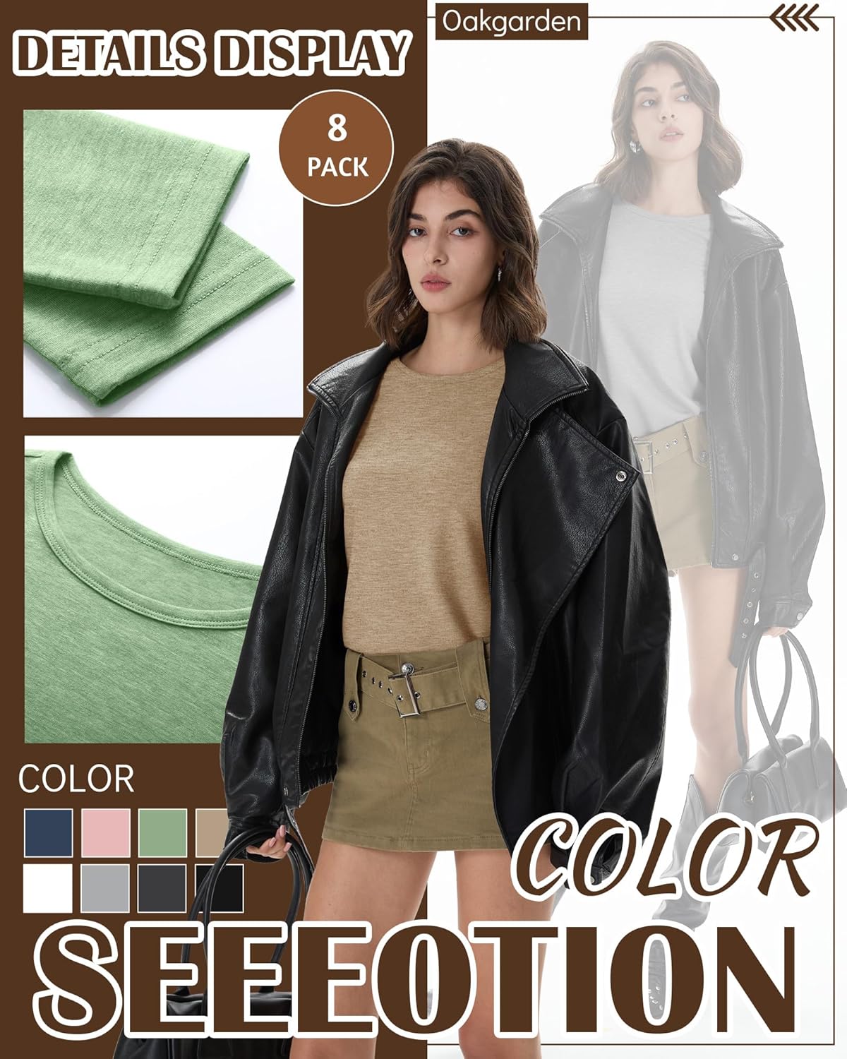 8 Pack Womens Long Sleeve Shirts Casual Basic Tops Crew Neck Undershirts Stretch Layering Tee Shirts 2026 Fashion - Image 5