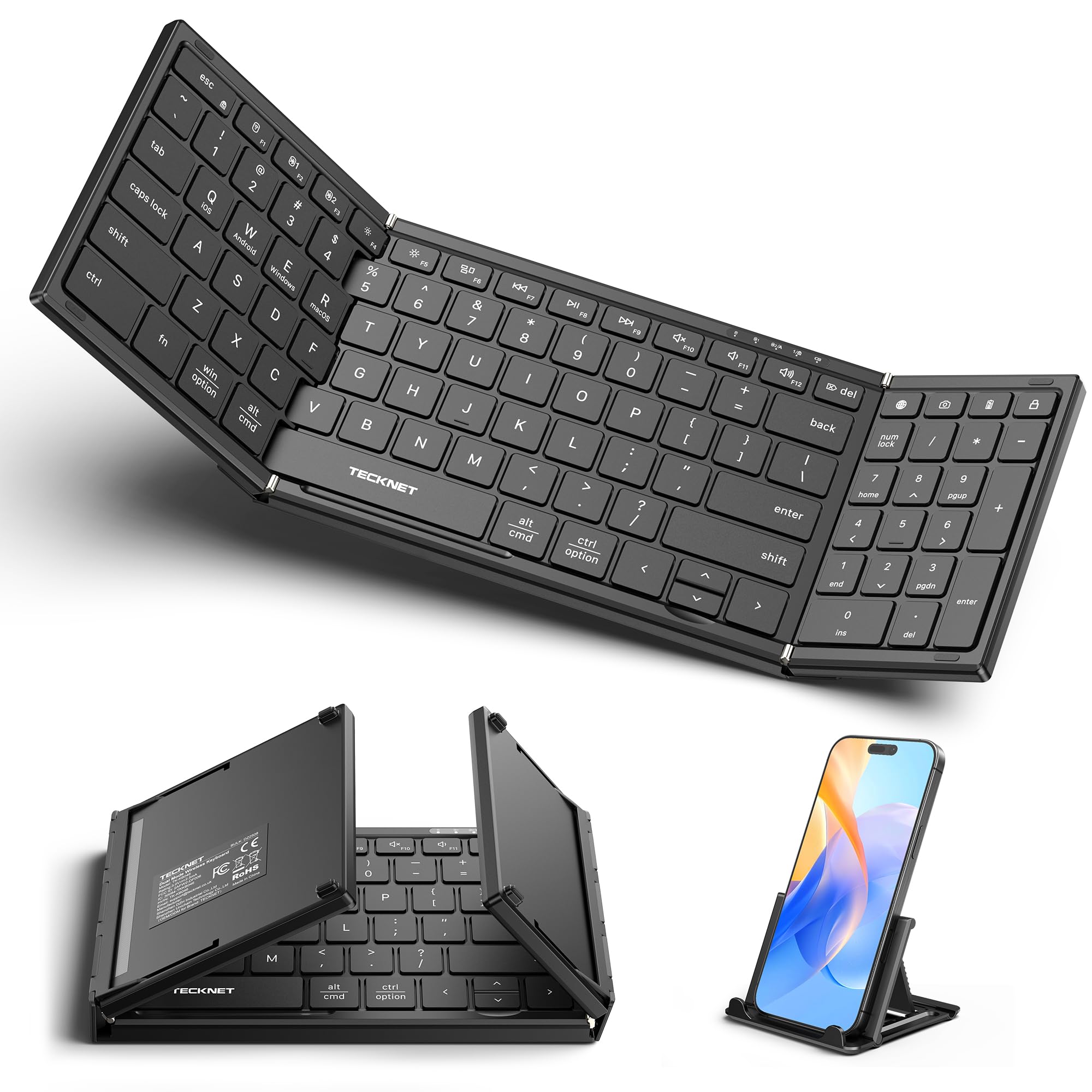 TECKNET Wireless Foldable Bluetooth Keyboard