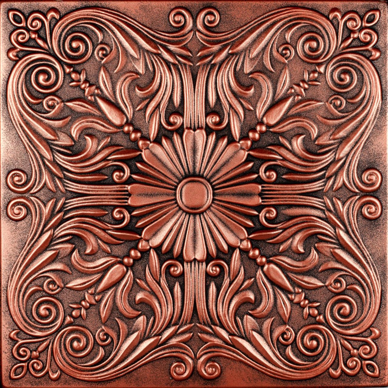 A La Maison Ceilings R139 Spanish Silver Foam Glue-up Ceiling Tile (129.6 sq. ft./Case) Pack of 48, Antique Copper