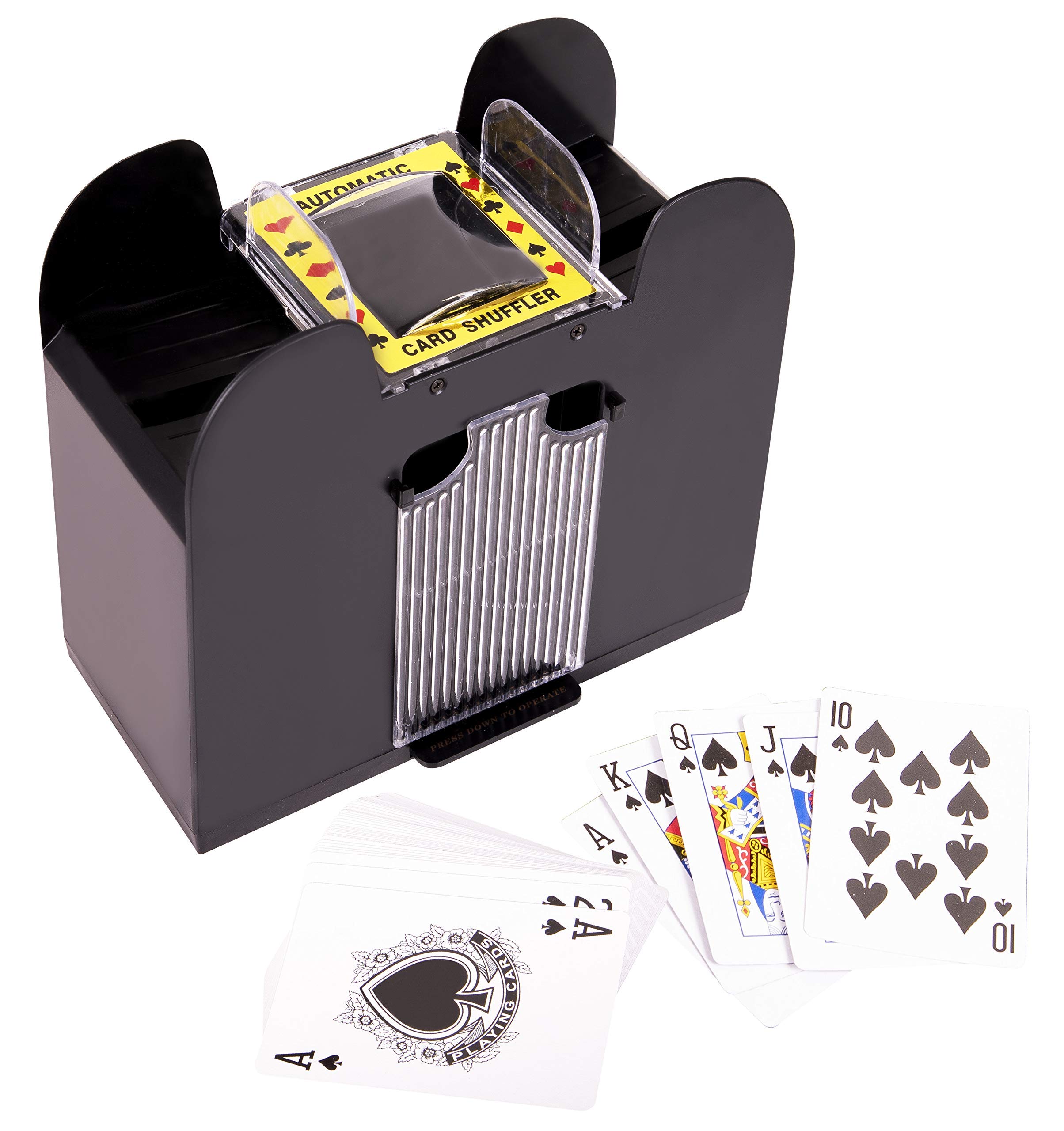 Amazon.com: Giraffe Manufacturing Automatic Card Shuffler - Battery-Powered Card  Shuffler for Home Card Games Like Uno, Poker, Blackjack, Omaha, and  Baccarat, Easy to Use Automatic Card Shuffler 6 Deck : Toys &