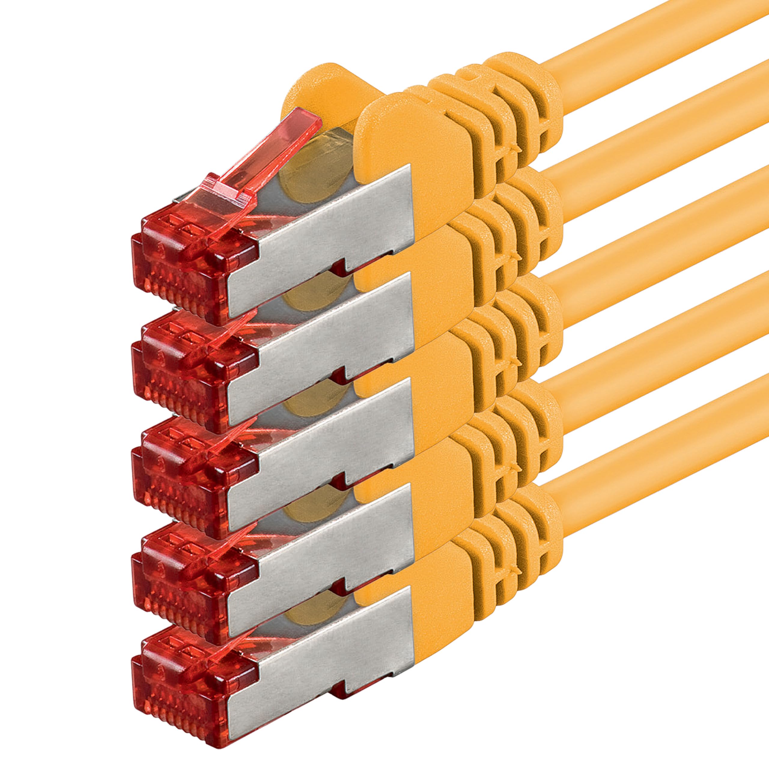 1aTTack.de 5x 3 Meter - Cat 6 Netzwerk-Kabel Patch-Kabel Cat6 RJ45 SFTP - Gelb