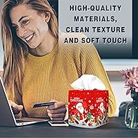 Vista 107 de Tissue Box Cover Square Decorative Tissue Box Holder Cute Funny Cube Tissue Case Cover-Alpaca Tissue Box Cover