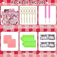 Vista 3 de Tondiamo 20 Pcs Valentine's Day Keychain Kits Diamond Painting with Tools Love Heart Diamond Art Keychain Hanging Decor for DIY Ornaments