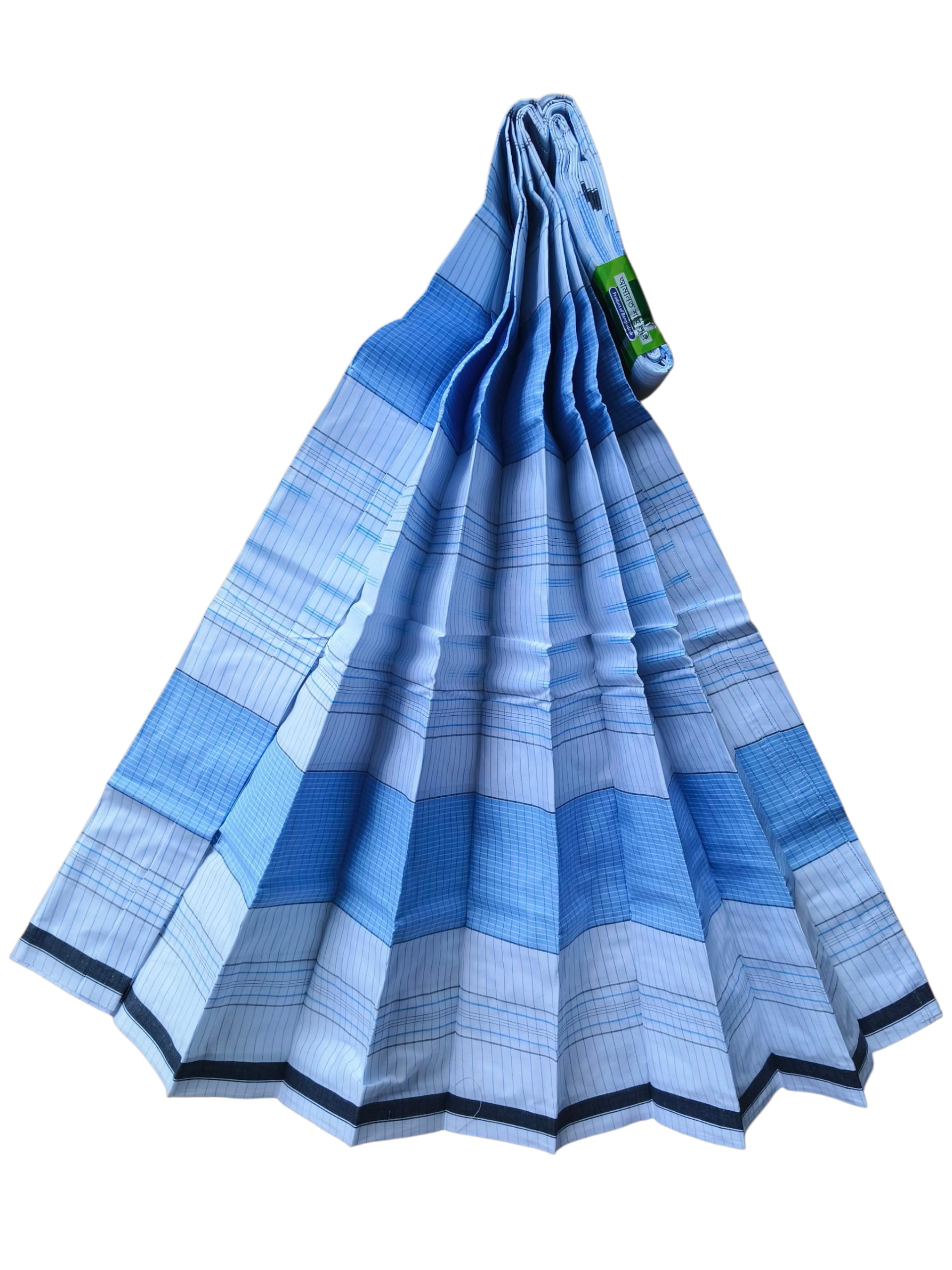 Pure Cotton Bangladeshi Traditional Lungi for Men White and Light Purple Checks Size 2.5 Meter, Very Soft Fashionable and Comfortable for Sleep, Bath and Beach use, Stitched Lungi.Pack of 1(S-6)-picture-26