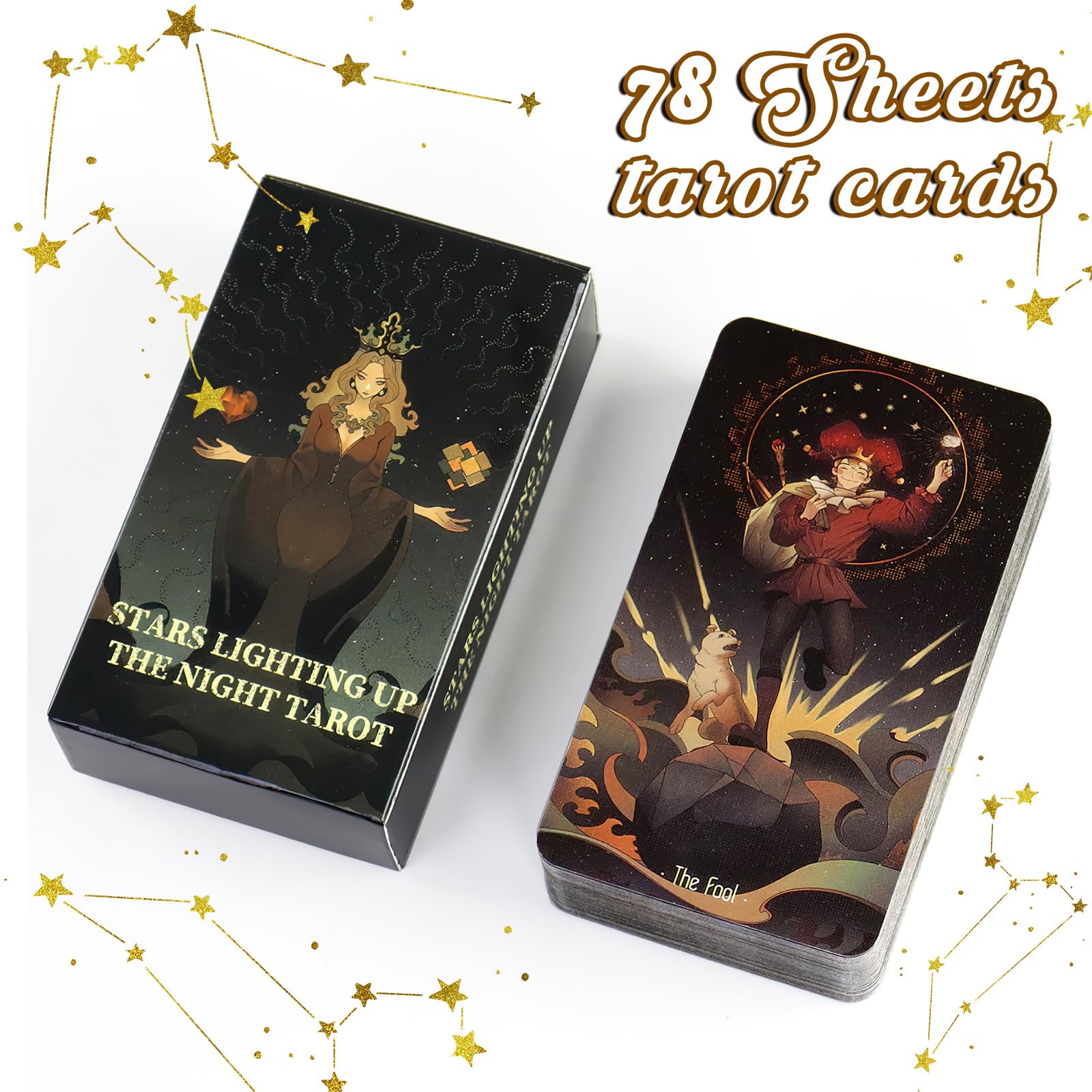 78 Tarocchi Classici, Tarocchi Adatti, Tarocchi Carte Ai Principianti, Mazzo di Tarocchi, Principianti Tarocchi, Divinazione Gioco Edizione Inglese, Adatto per Carte da Gioco Festa E Festival