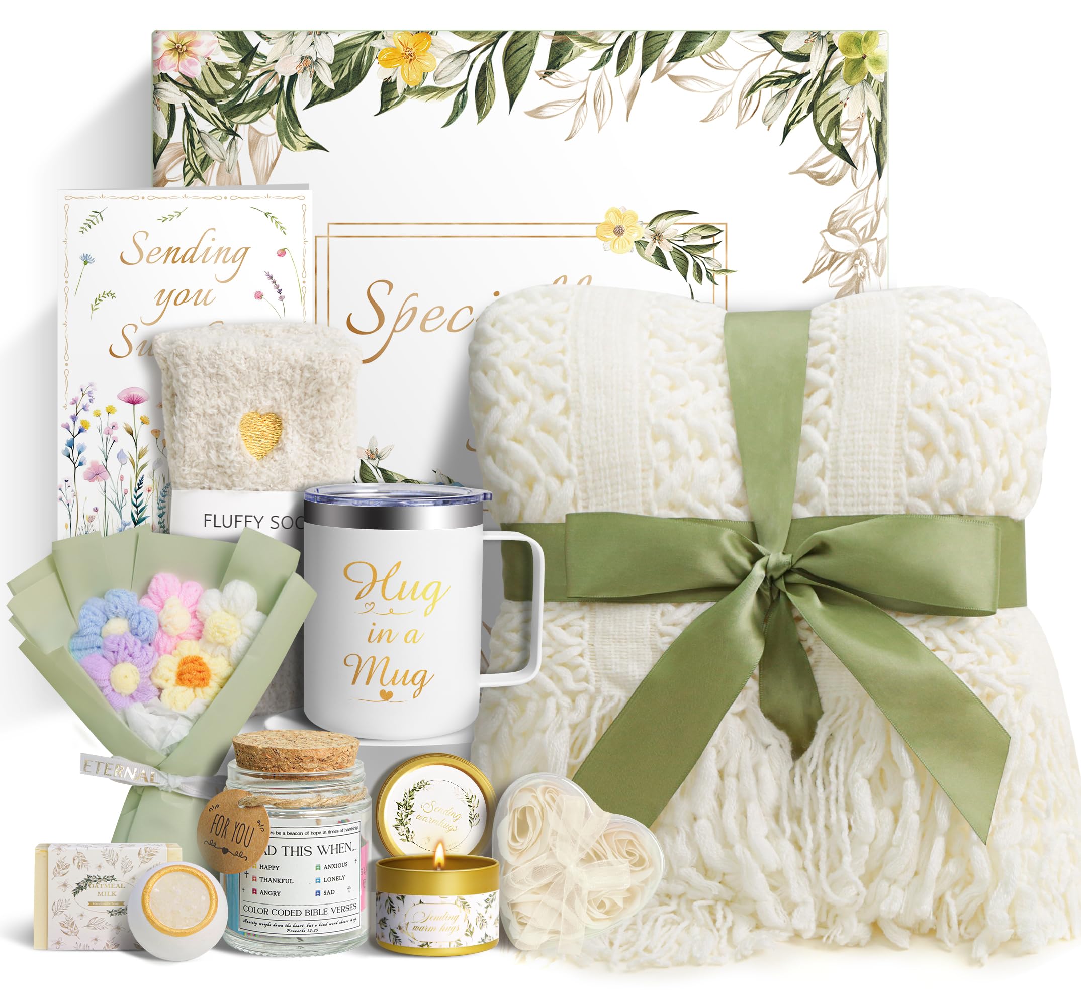 Sparkalyn 11 PCS Birthday Gifts for Women, Get Well Soon Gifts Baskets for Women Self Care Gifts, Spa Care Package After Surgery Thinking of You