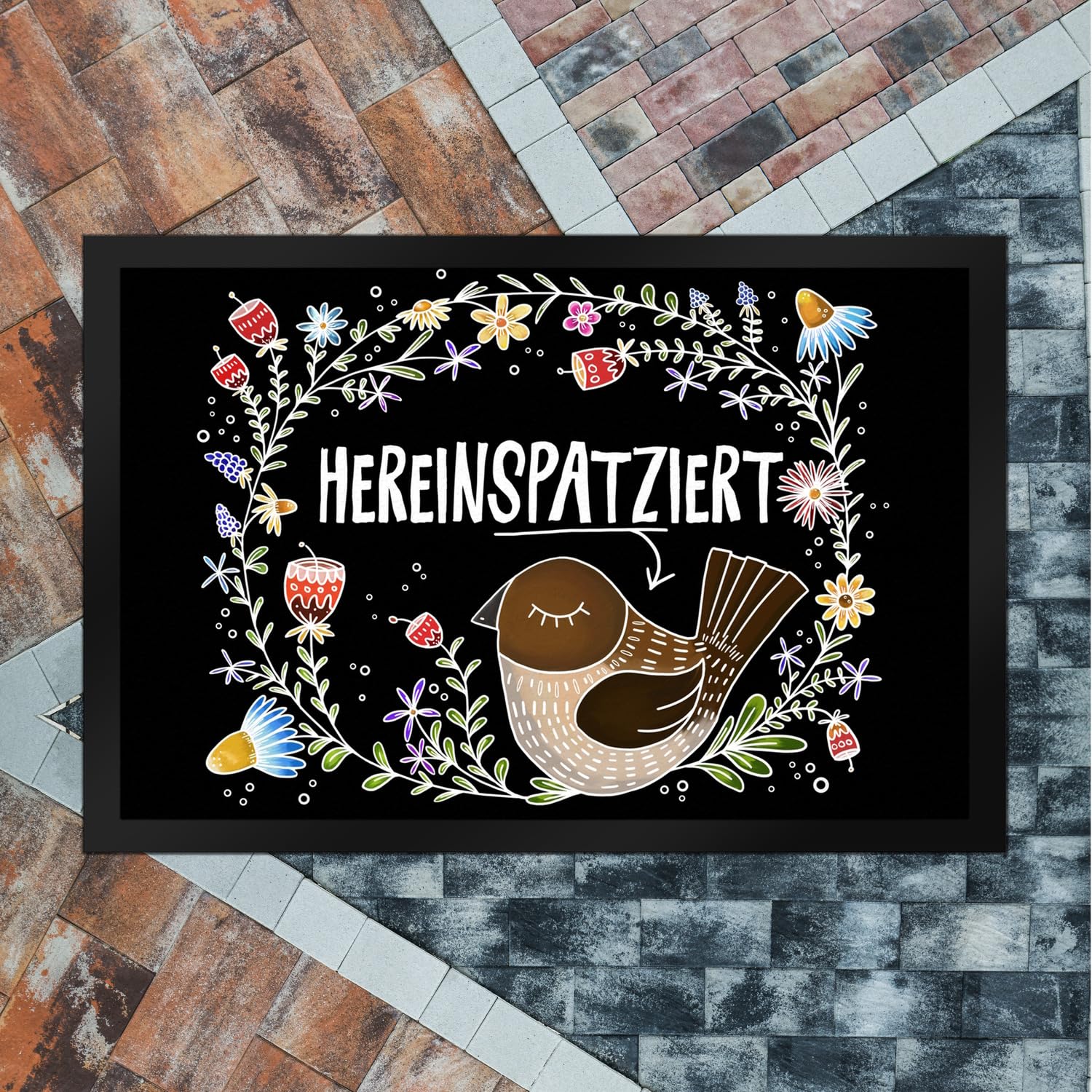 trendaffe - Hereinspatziert Fußmatte XXL mit Vogel Motiv