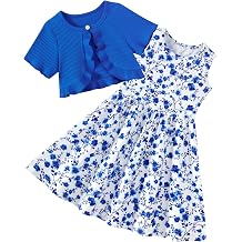 Girls Dresses with Cardigan for 5-12 Years Kids 2 Piece Summer Outfits