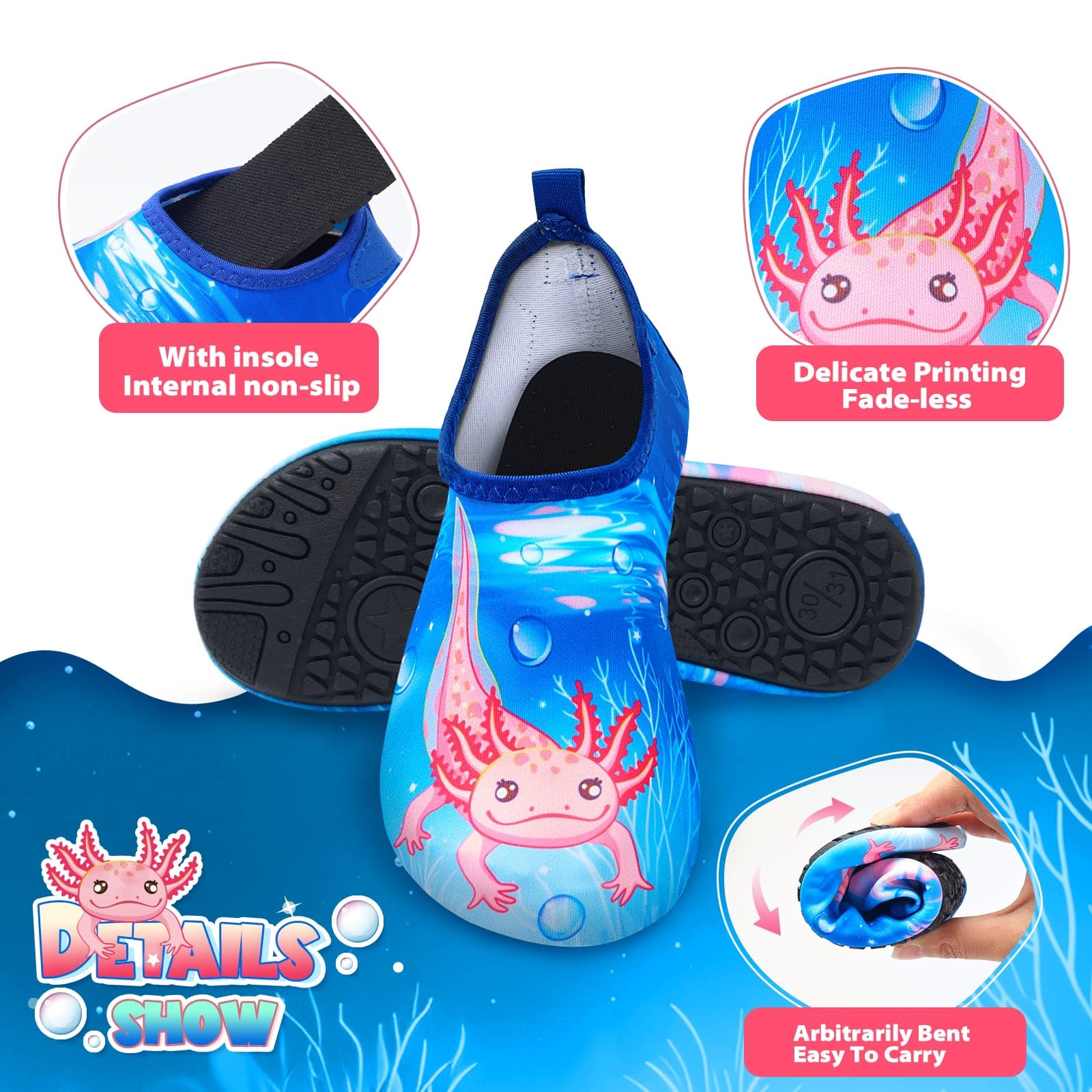 Zapatillas de Playa Niño Niña Descalzas de Secado Rápido Malla Suave Zapatos de Agua