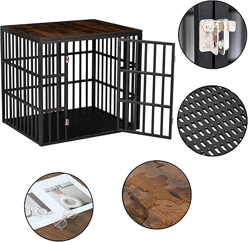 Miniatura 3 de JINTANGLI PET Mueble resistente para perros pequeños y medianos, jaula de metal fuerte para perrera con bandeja extraíble, fácil montaje, negro