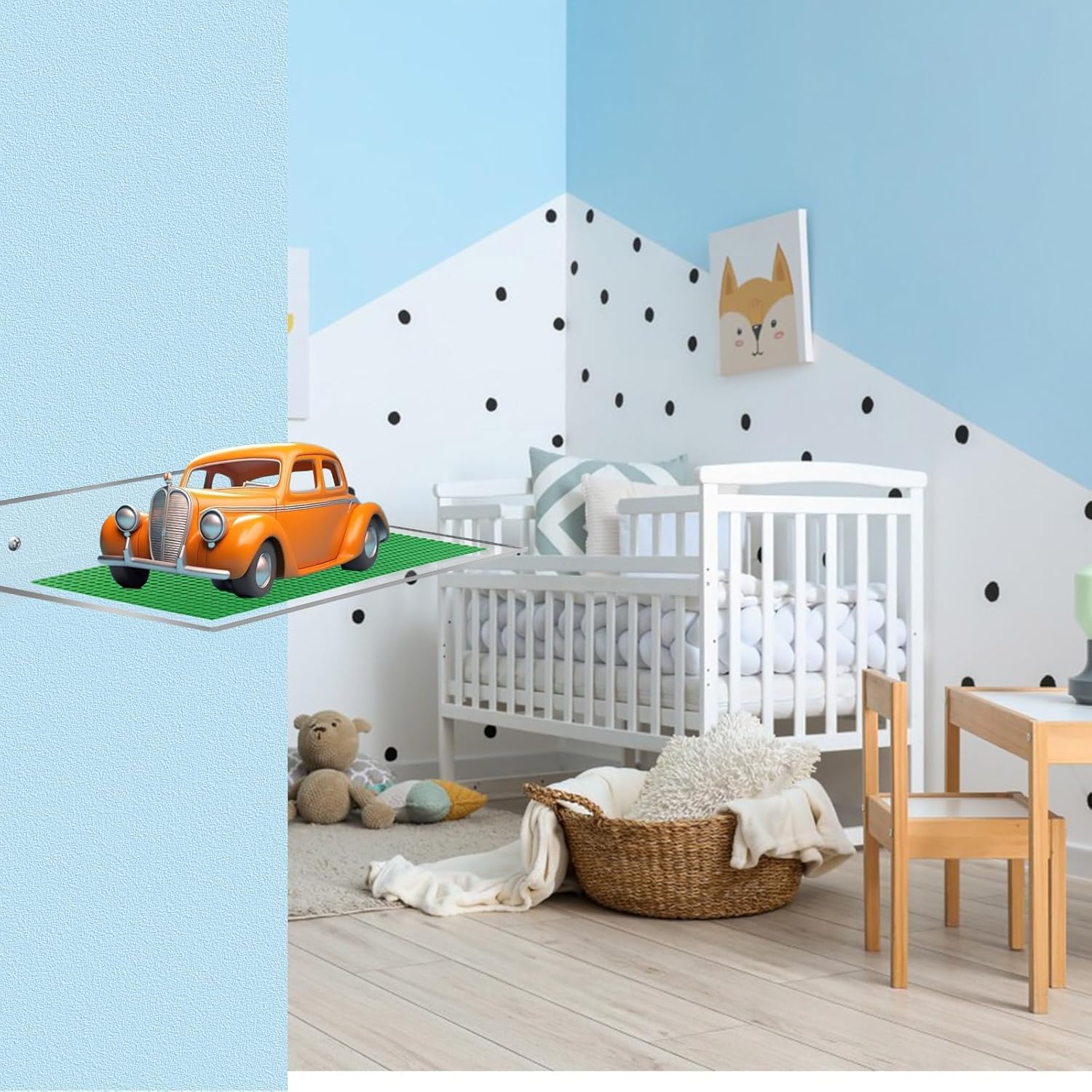 2 PCS Building Brick Display Shelves Compatible with All Toy Block Brands Floating Wall Mounted Shelf for Building Bricks （15 * 7.5 inch）