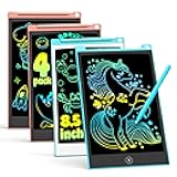 TECJOE 4 Pack LCD Writing Tablet, 8.5 Inch Colorful Drawing Board, Kids Travel Games Activity Learning Toys, Birthday Gifts for 3-8 Year Old Boys Girls Toddlers Preschooler
