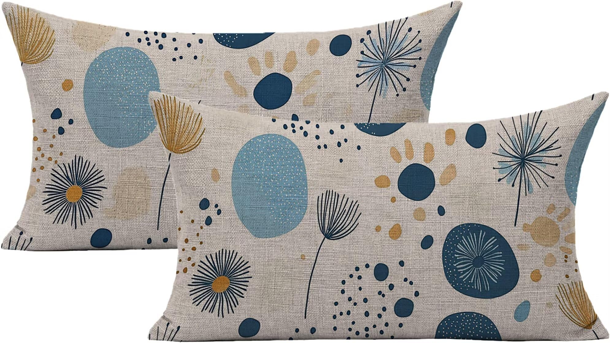Housse de coussin extérieur imperméable 40x60cm anti-tache en lin blanc avec fermeture invisible