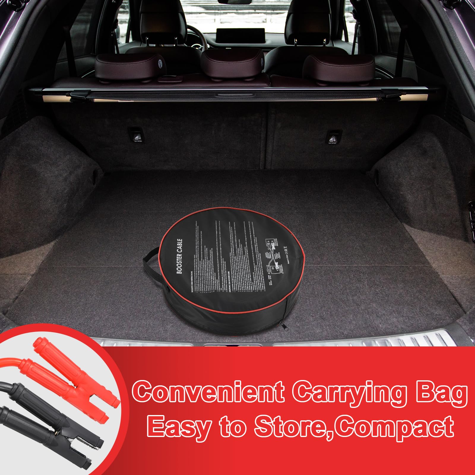 TLGREEN 6M 3000A 50mm² Cables de Puente para Baterías de Camiones Automóviles y Motocicletas, Cables de Arranque de Emergencia para Coche con Guantes y Bolsa, Certificado CE, Portátil…