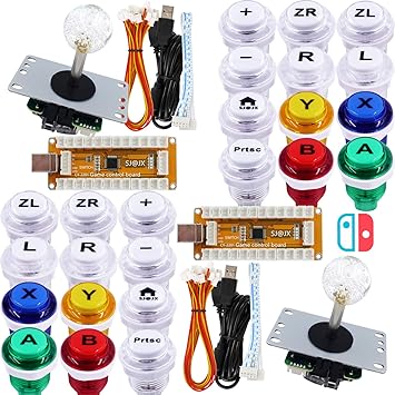 SJ@JX Arcade Game?Controller USB Encoder 2 Player Gamepad?Cherry?MX?Microswitch Button 8way Joystick for Nintendo Switch PC PS3 Retropie Raspberry Pi MAME