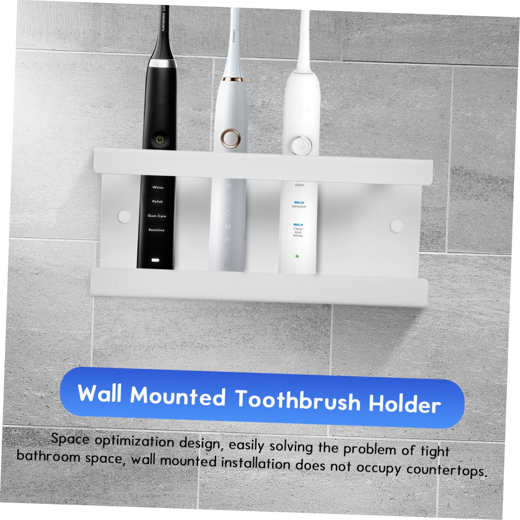 Sosoport Spazzolino Elettrico da Parete Scomparti in Acciaio Inossidabile Organizer Bagno con Supporto Stabile e Design Moderno Adatto per Spazzolini Elettrici e Manuali