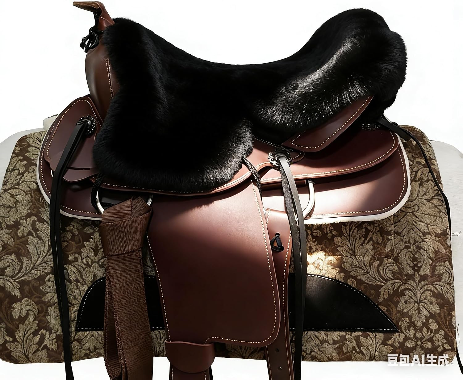 Sheepskin Saddle Seat Cover，Genuine Sheepskin Western Saddle Pad