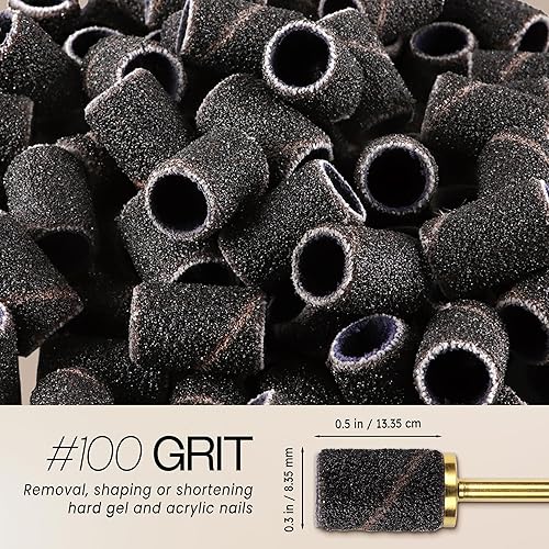 Miniatura 28 de Pana - 100 unidades de bandas para limar las uñas, con mandril color plata u oro